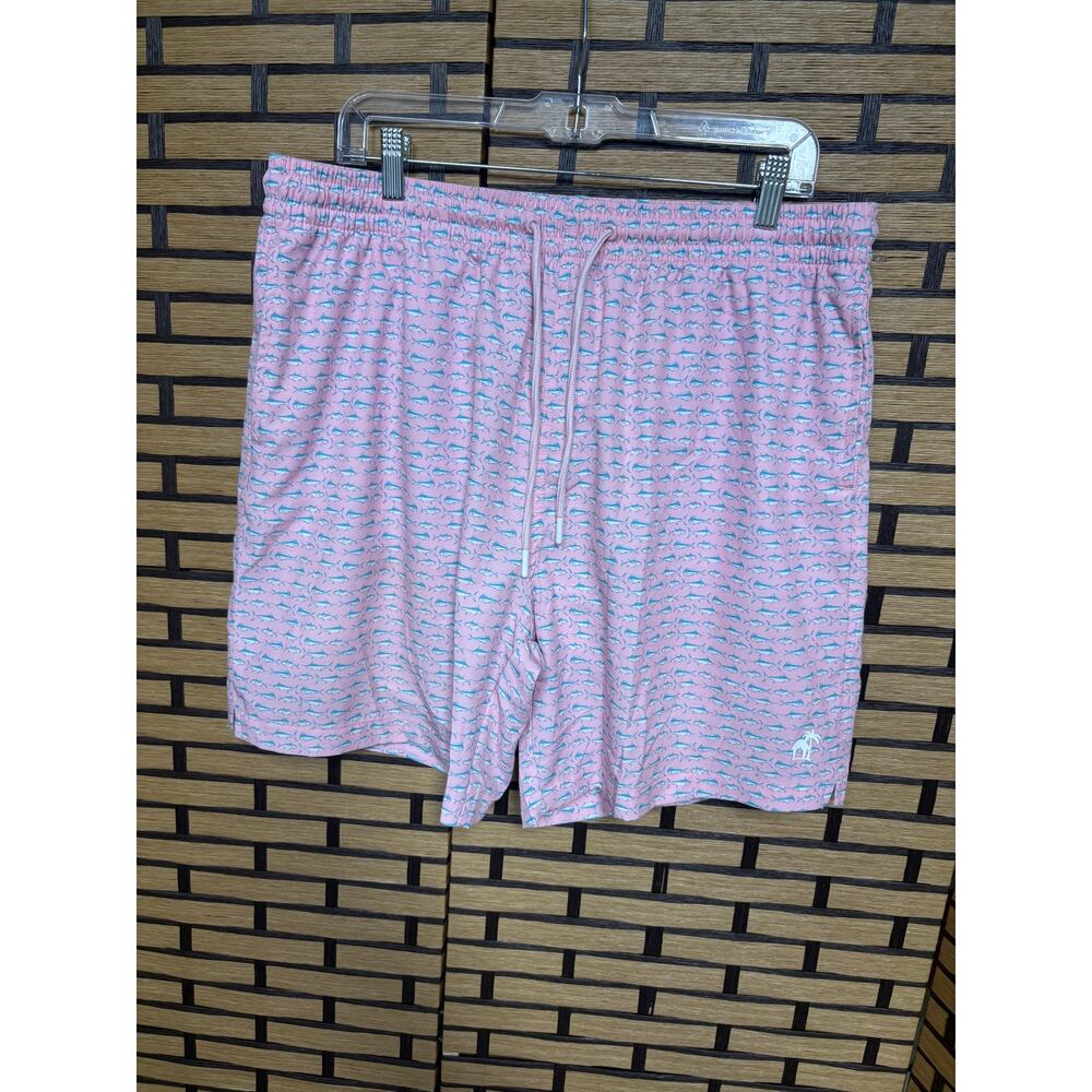 Caribbean Joe Pink Shark Pattern Swim‎ Trunks Size XL